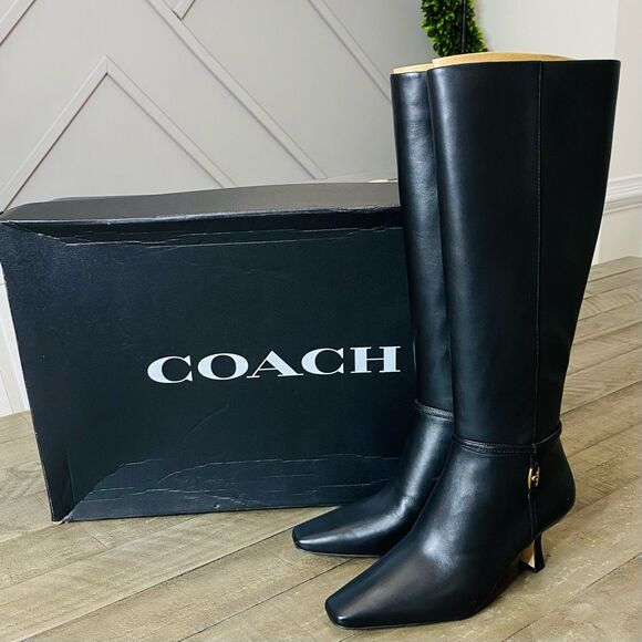 New Coach Raquel Leather Women’s Boots Size 7 - Picture 1 of 10